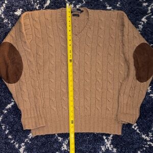 vintage Polo by Ralph Lauren cable-knit Camel Hair cardigan  size Medium